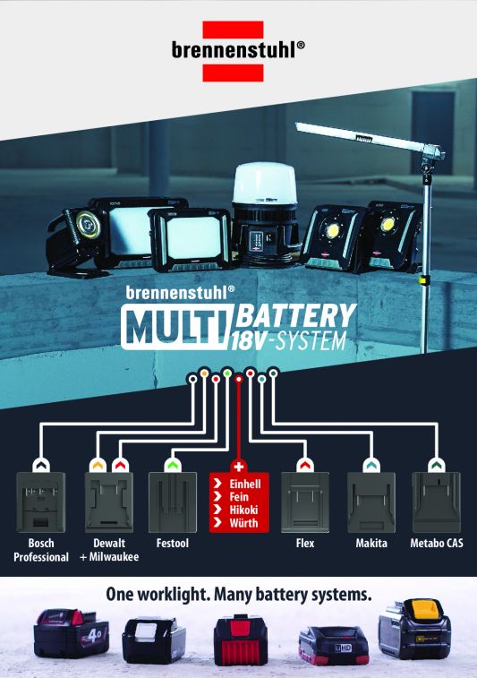 Brennenstuhl Multi Battery LED Bouwlamp - 3150 lumen (zonder accu)