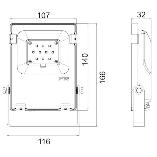Led schijnwerper 10 watt 12 en 24V 1300 lumen