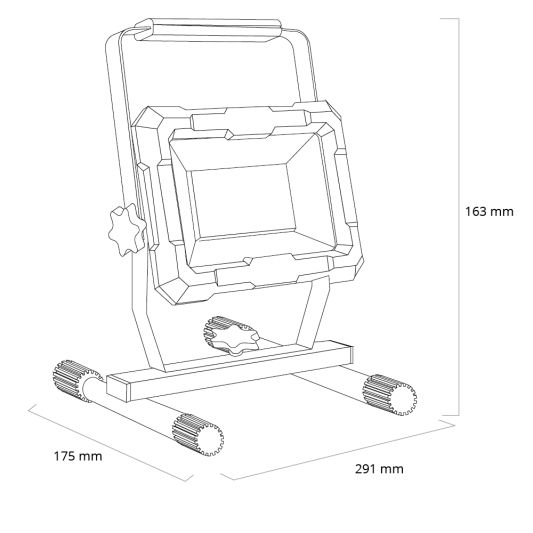 LED bouwlamp op standaard S-rek waterdicht met stekker – 30 Watt