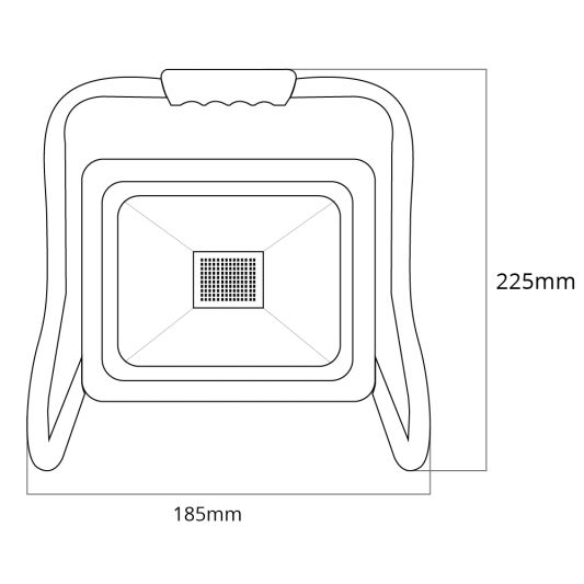LED bouwlamp op standaard waterdicht klasse 2 – 30 Watt