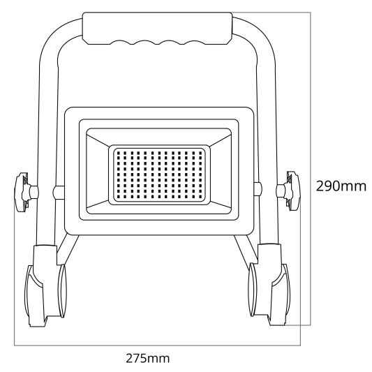 LED bouwlamp op standaard waterdicht met stekker – 50 Watt