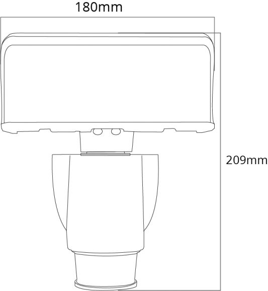 LED schijnwerper aluminium bewegende veiligheidslamp met sensor - 18 Watt