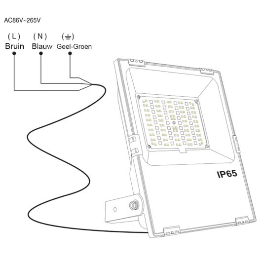 LED schijnwerper/bouwlamp op Wifi RGBWW 10 Watt IP65 - complete set