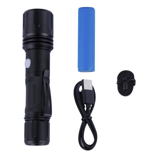 LED zaklamp/nightwatch met 3 lichtstanden en zoomfunctie - 600 Lumen