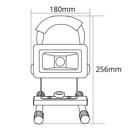 Oplaadbare en verwisselbare bouwlamp op accu met grondstandaard – 10 Watt