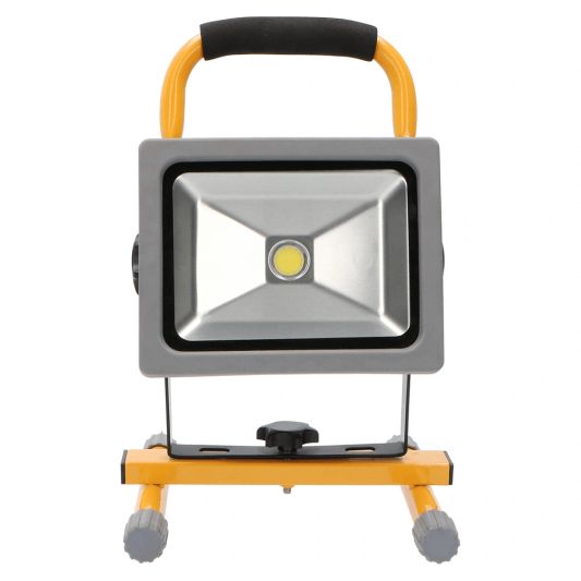 Oplaadbare en verwisselbare bouwlamp op accu met grondstandaard – 20 Watt