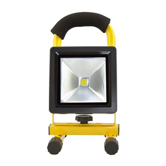 Oplaadbare LED bouwlamp op accu met grondstandaard – 10 Watt