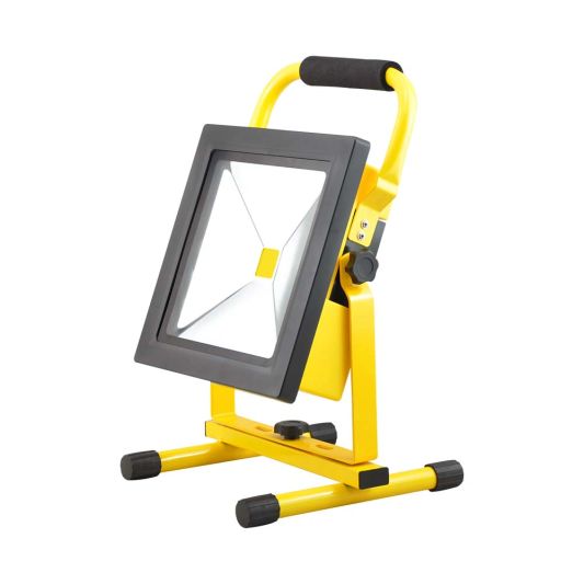 Oplaadbare LED bouwlamp op accu met grondstandaard – 50 Watt