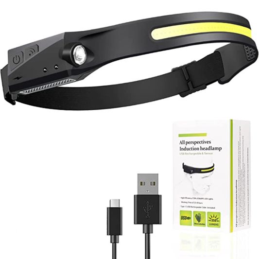 Oplaadbare LED hoofdlamp/nightwatch 350 Lumen met 2 werklichten