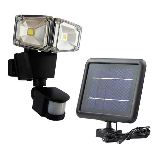 Solar LED bouwlamp James II met bewegingssensor en los zonnepaneel