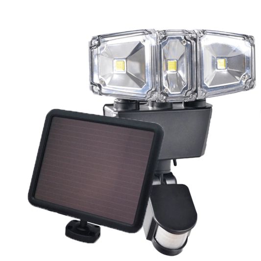 Solar LED bouwlamp James III met bewegingsmelder en los paneel