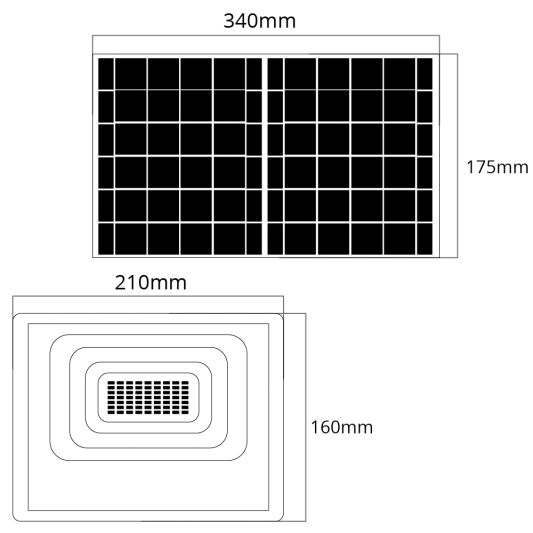 Solar LED schijnwerper Capital I met los zonnepaneel