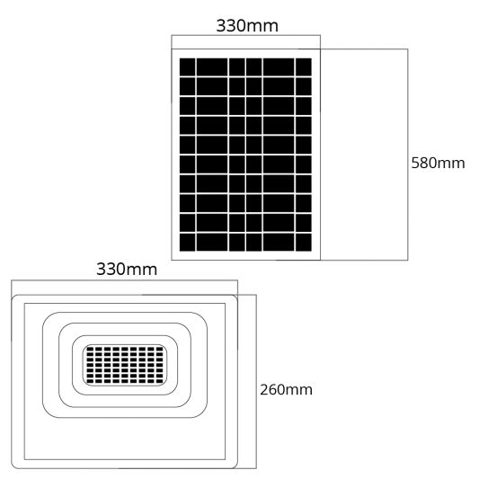 Solar LED schijnwerper Capital IV met los zonnepaneel en 3 lichtstanden