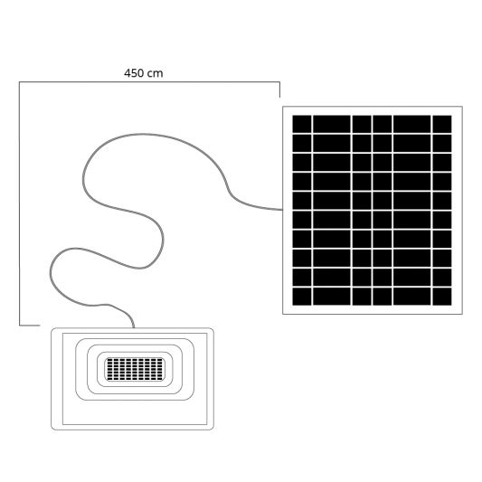 Solar LED schijnwerper Capital IV met los zonnepaneel en 3 lichtstanden
